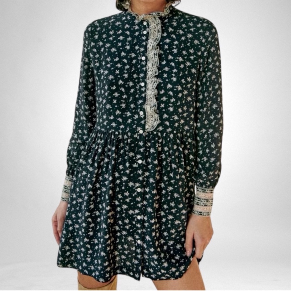 Sezane X Sea New York Astrid Dress SZ 8/40 Navy Floral